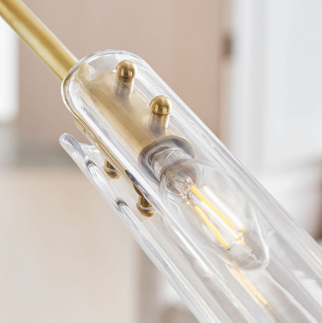 Casoria XL Radial Chandelier | Hand-Rubbed Antique Brass | Clear Glass