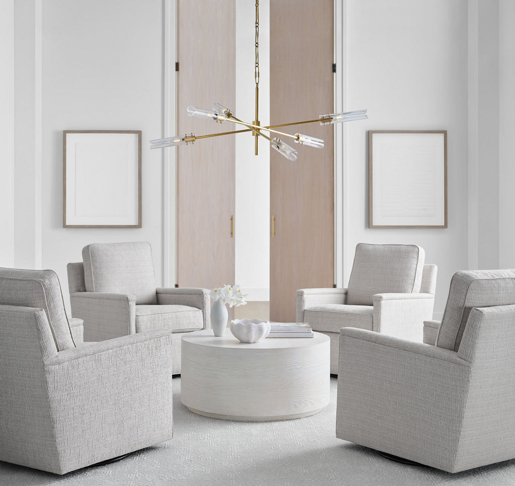 Casoria XL Radial Chandelier | Hand-Rubbed Antique Brass | Clear Glass