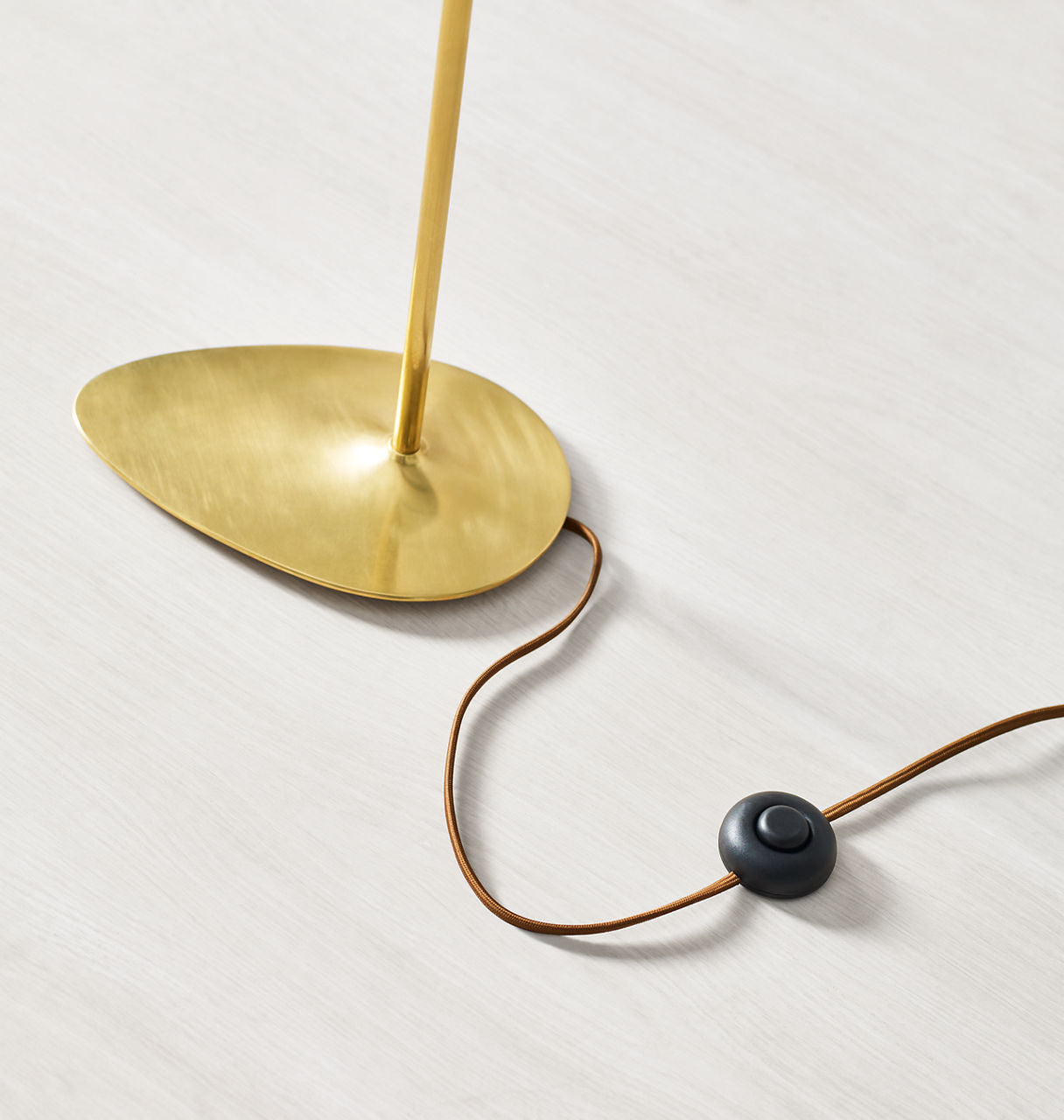 Clarkson Floor Lamp | Hand-Rubbed Antique Brass | Linen Shades