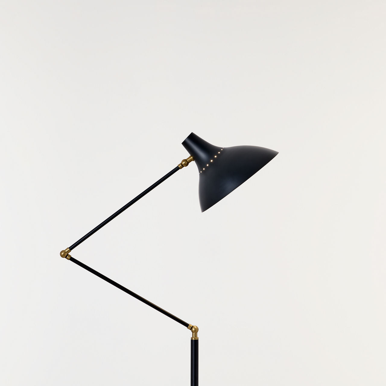 Charlton Floor Lamp | Black and Hand-Rubbed Antique Brass