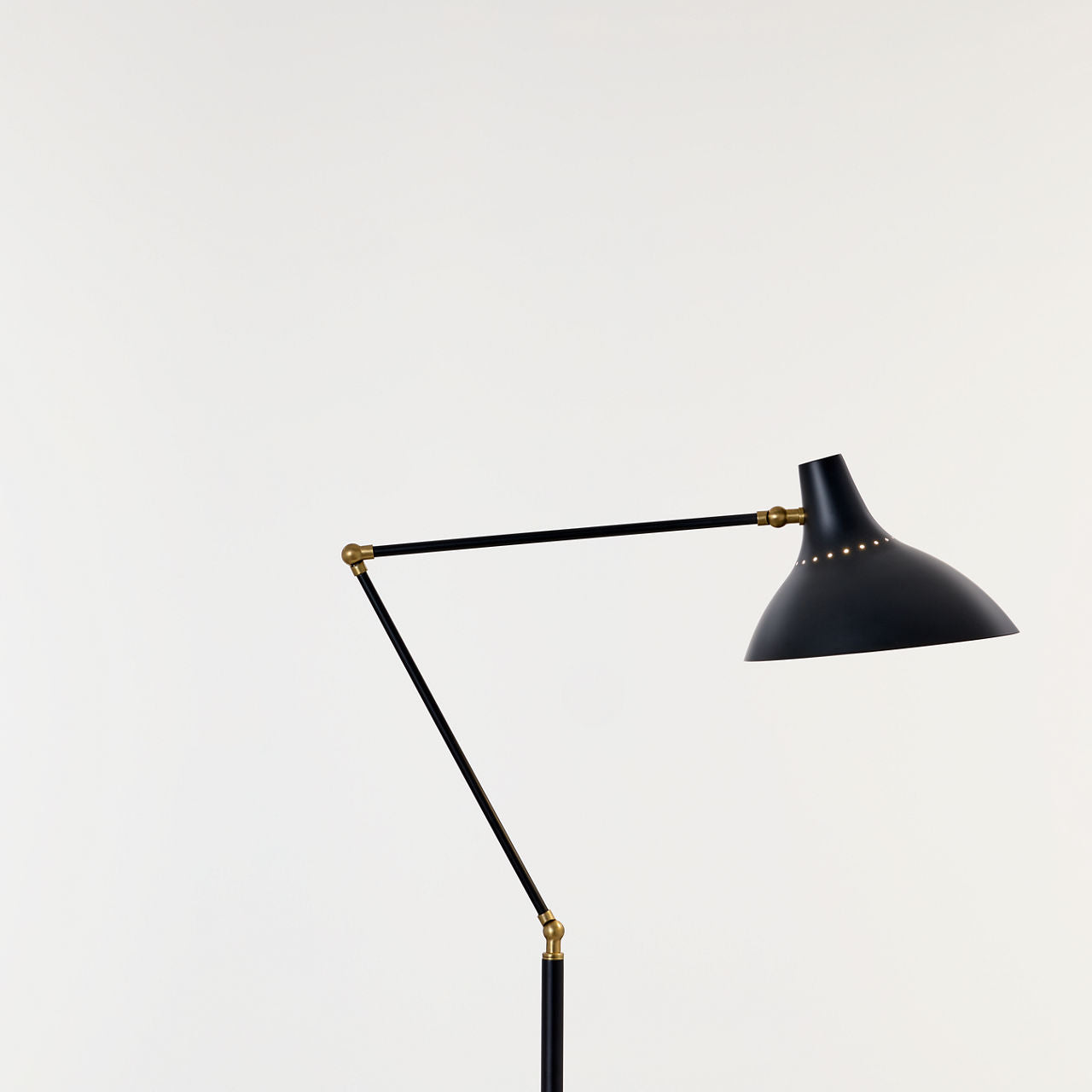Charlton Floor Lamp | Black and Hand-Rubbed Antique Brass