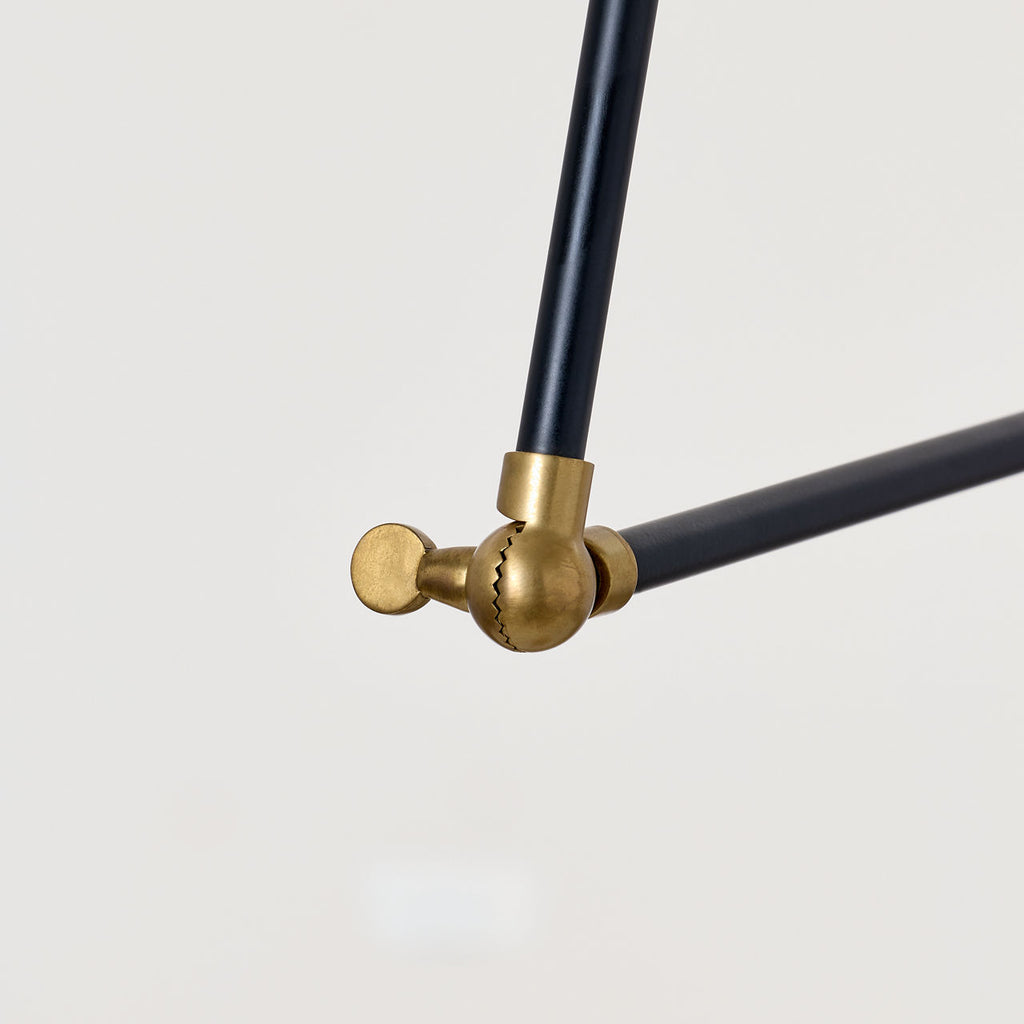 Charlton Floor Lamp | Black and Hand-Rubbed Antique Brass