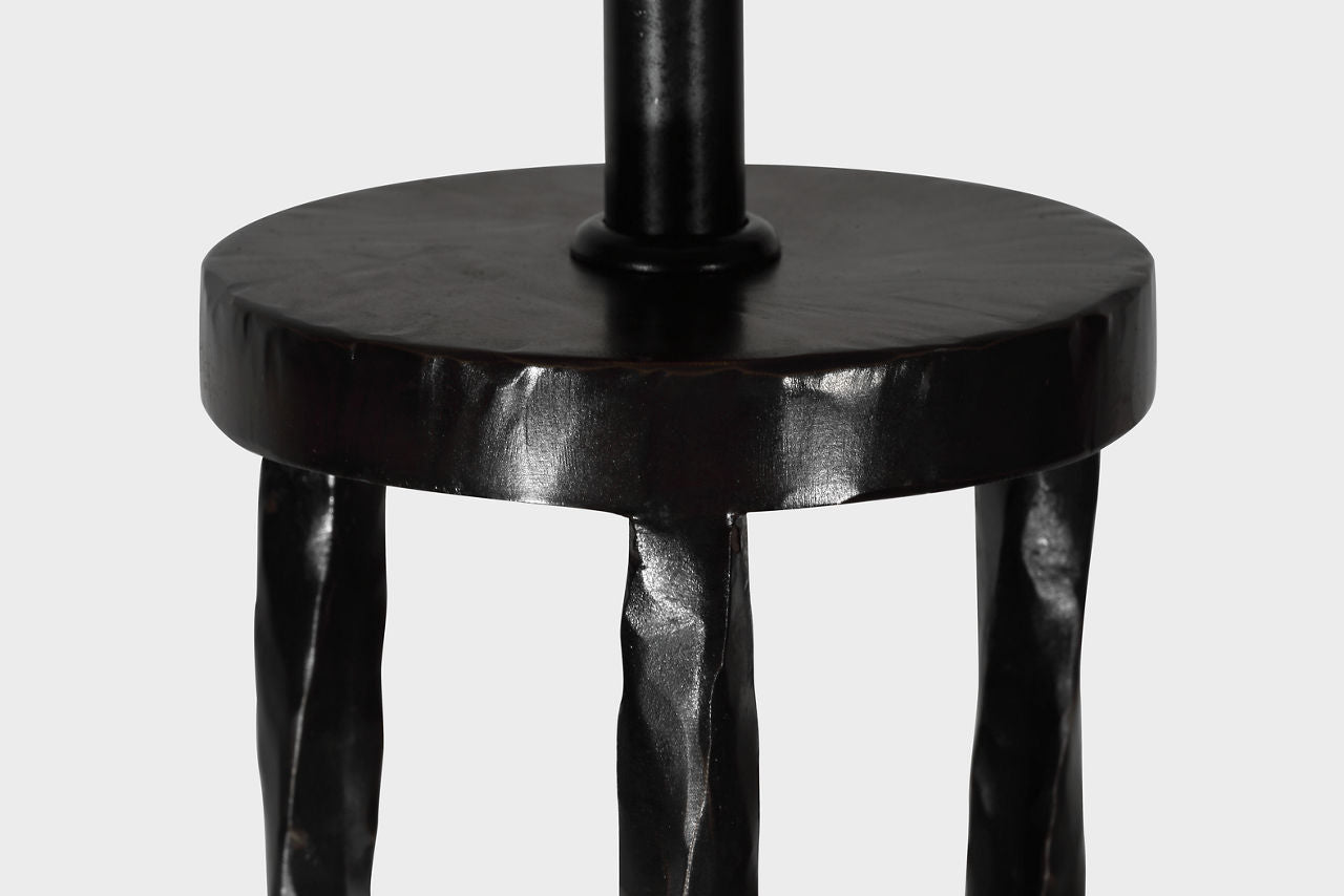 Shae 65" Sculpted Floor Lamp | Aged Iron | Linen Shade
