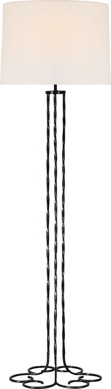 Shae 65" Sculpted Floor Lamp | Aged Iron | Linen Shade