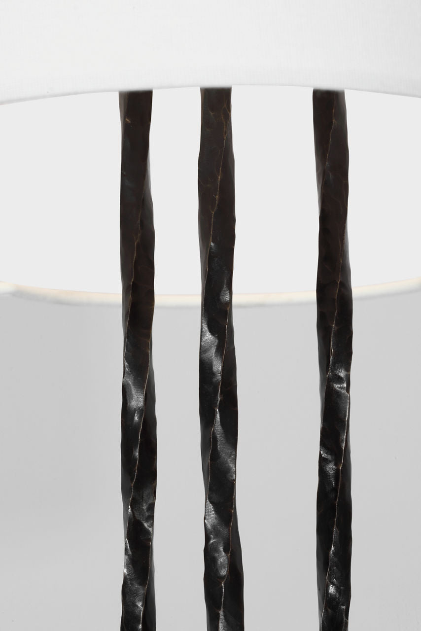 Shae 65" Sculpted Floor Lamp | Aged Iron | Linen Shade