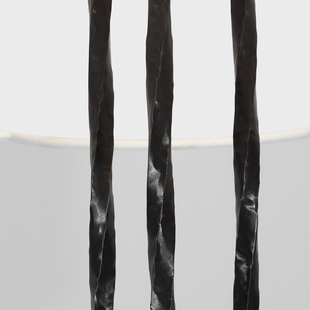 Shae 65" Sculpted Floor Lamp | Aged Iron | Linen Shade