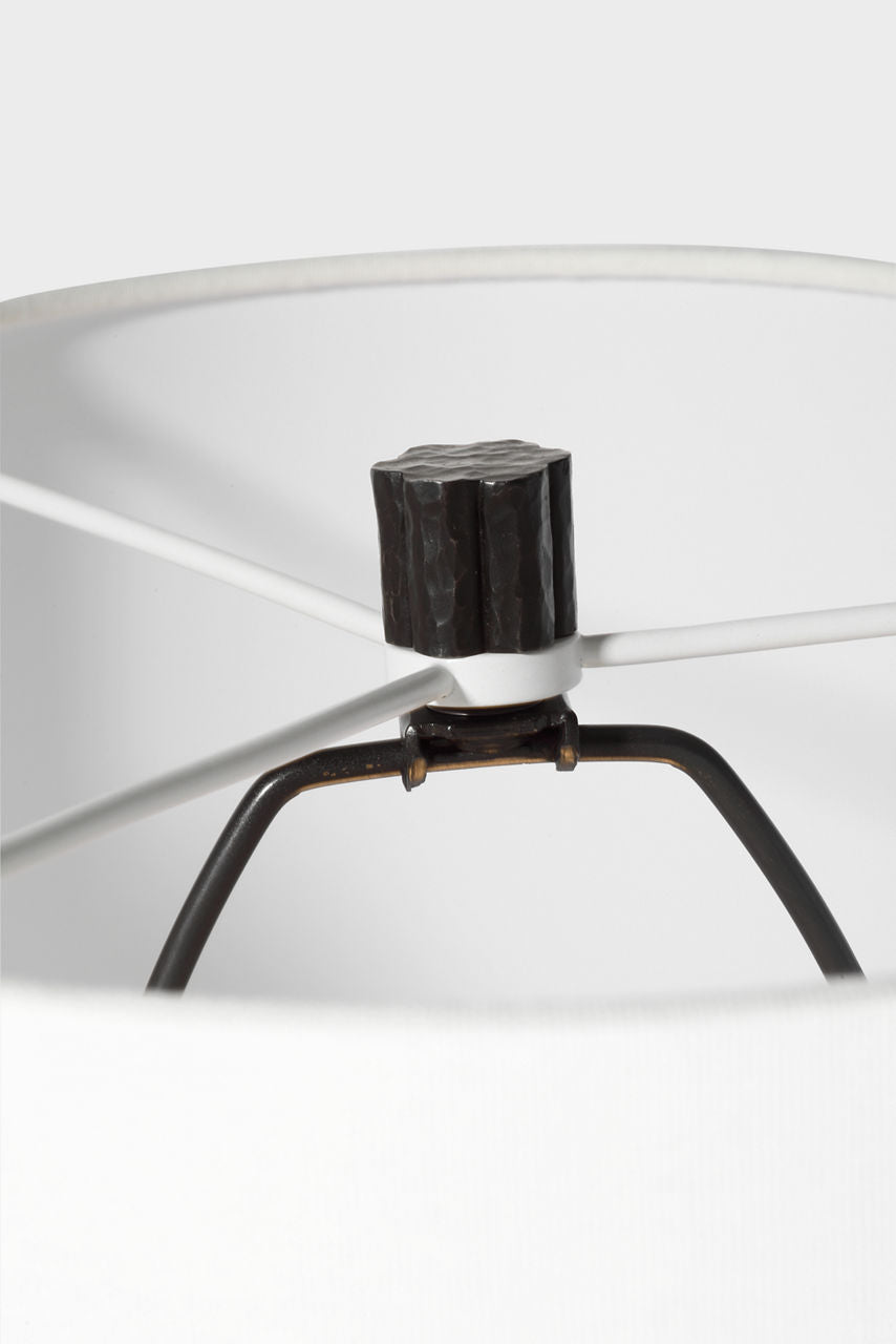 Shae 65" Sculpted Floor Lamp | Aged Iron | Linen Shade