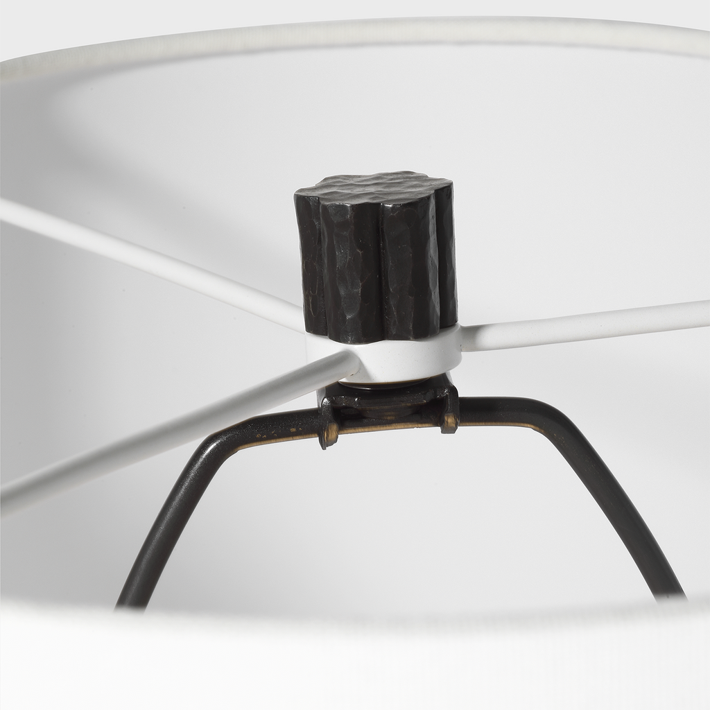 Shae 65" Sculpted Floor Lamp | Aged Iron | Linen Shade