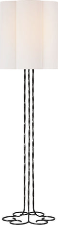 Shae 65" Sculpted Floor Lamp | Aged Iron | Linen Scallop Shade