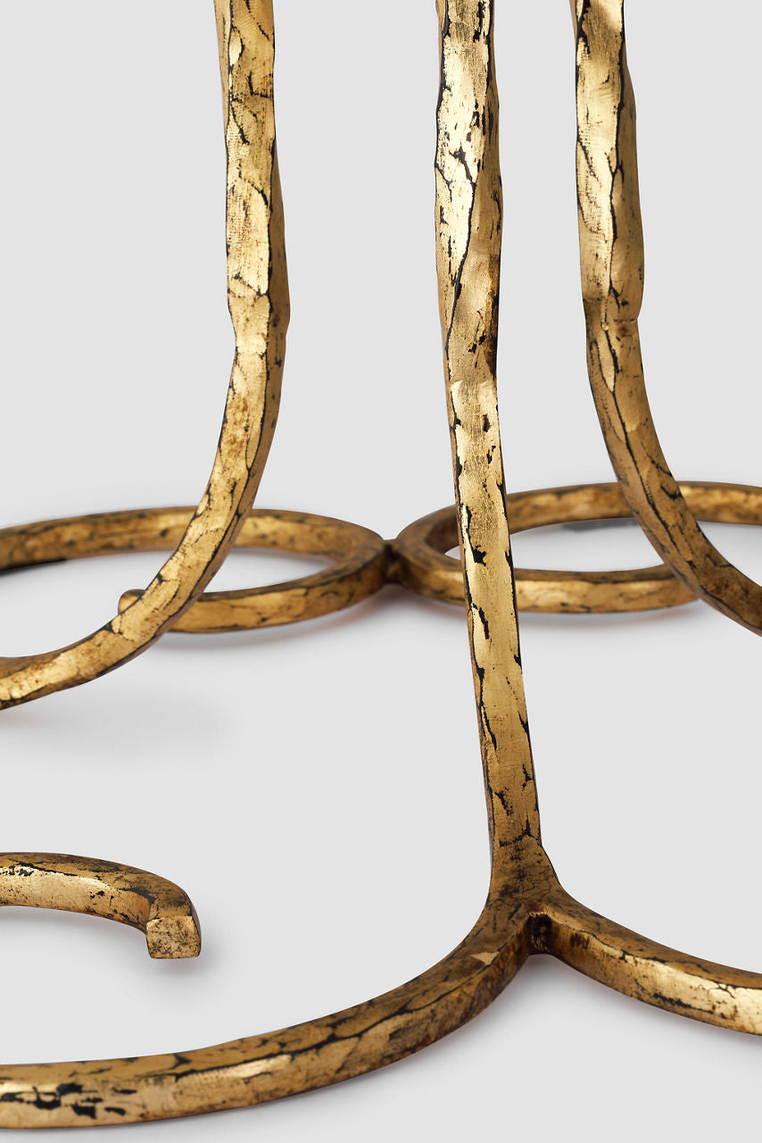 Shae 65" Sculpted Floor Lamp | Gilded Iron | Linen Scallop Shade