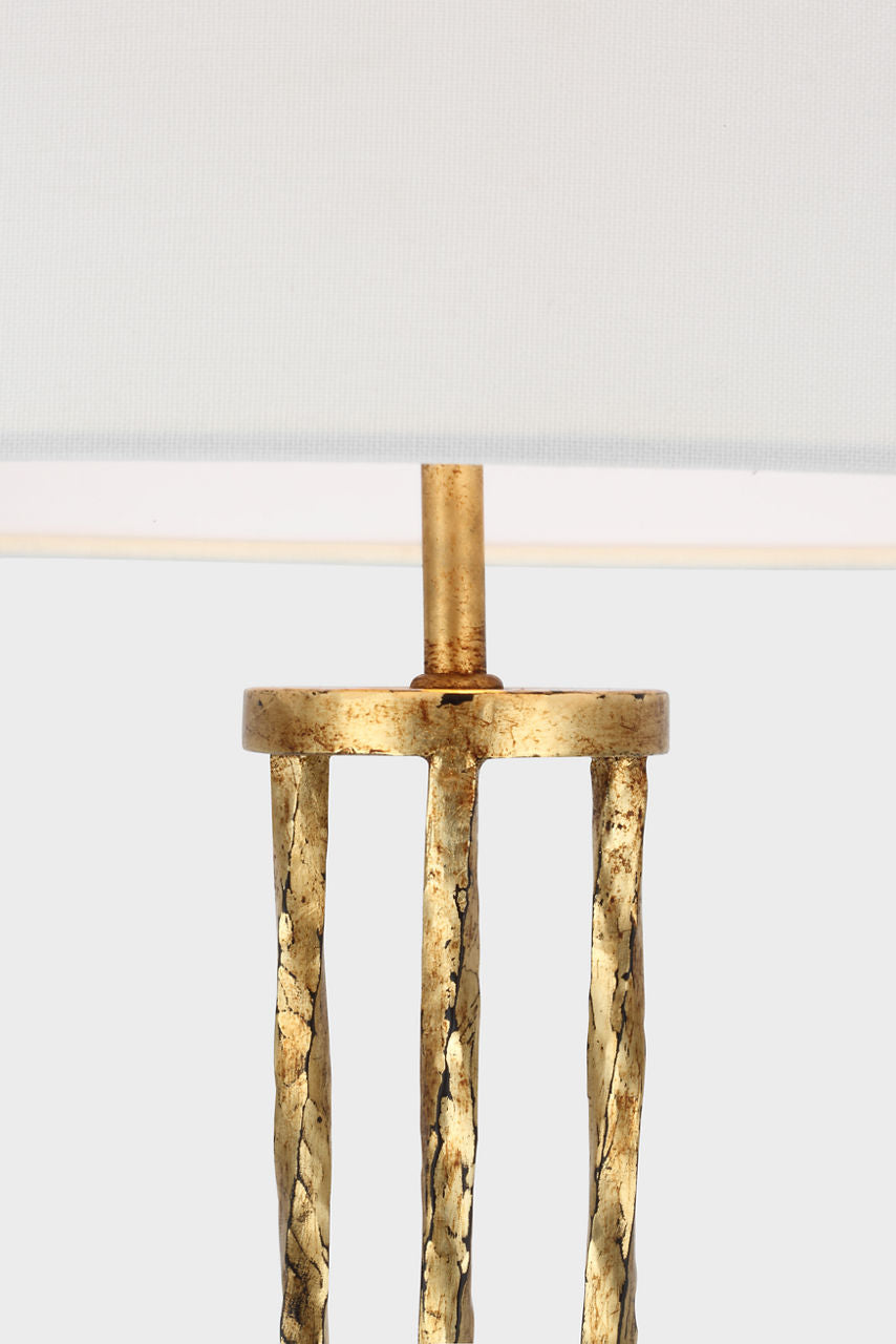Shae 65" Sculpted Floor Lamp | Gilded Iron | Linen Shade