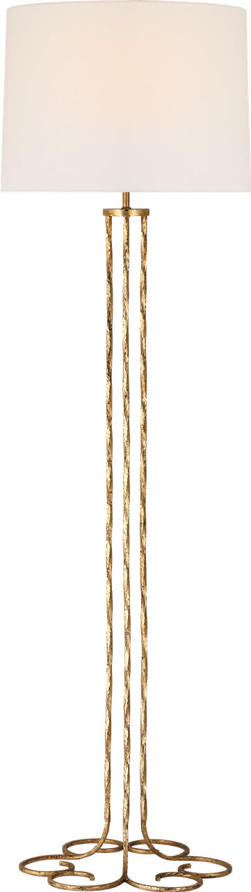 Shae 65" Sculpted Floor Lamp | Gilded Iron | Linen Shade