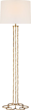 Shae 65" Sculpted Floor Lamp | Gilded Iron | Linen Shade
