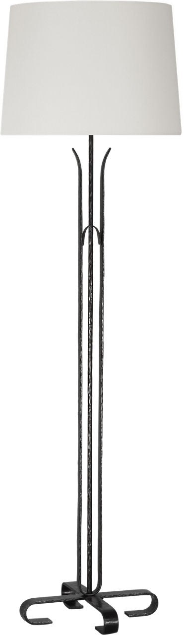 Olivette 63" Forged Floor Lamp | Aged Iron | Linen Shade