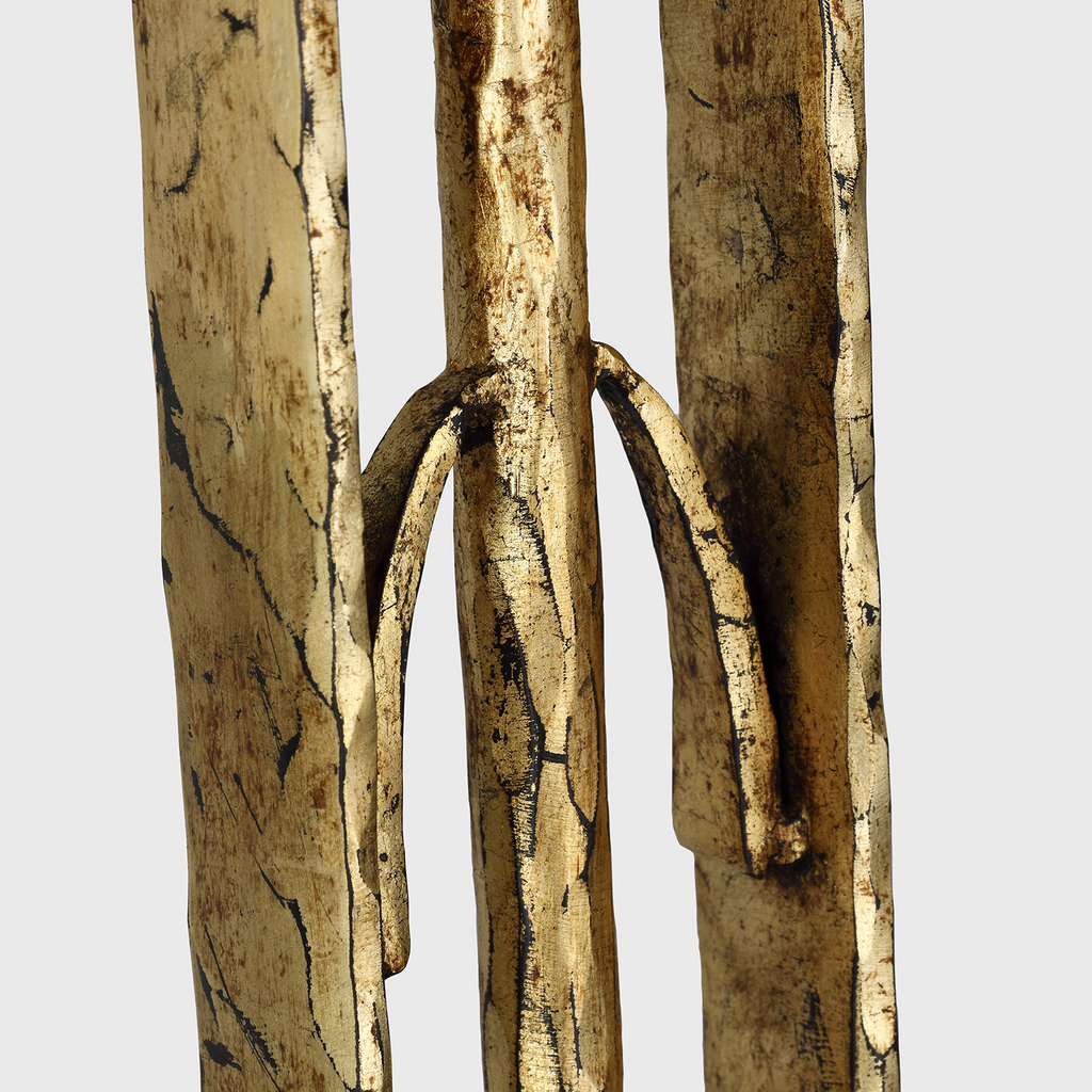 Olivette 63" Forged Floor Lamp | Gilded Iron | Linen Shade