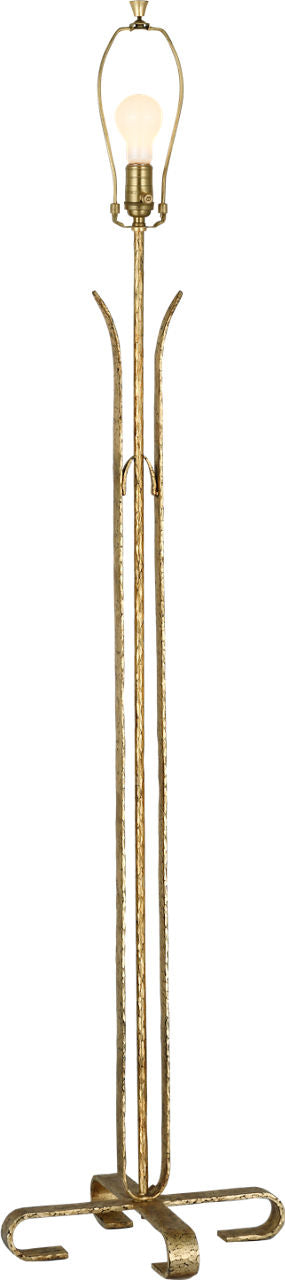 Olivette 63" Forged Floor Lamp | Gilded Iron | Linen Shade