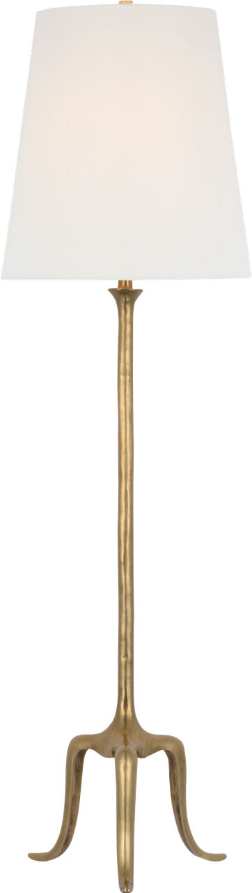 Mathilde 59" Floor Lamp | Hand-Rubbed Antique Brass | Linen Shade
