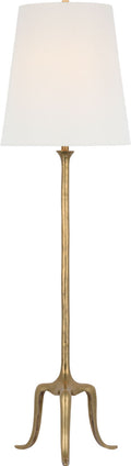 Mathilde 59" Floor Lamp | Hand-Rubbed Antique Brass | Linen Shade