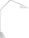 Lorna Extra Large Arc Floor Lamp | Polished Nickel | White Shade