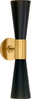 Clarkson Medium Narrow Sconce | Hand-Rubbed Antique Brass and Black