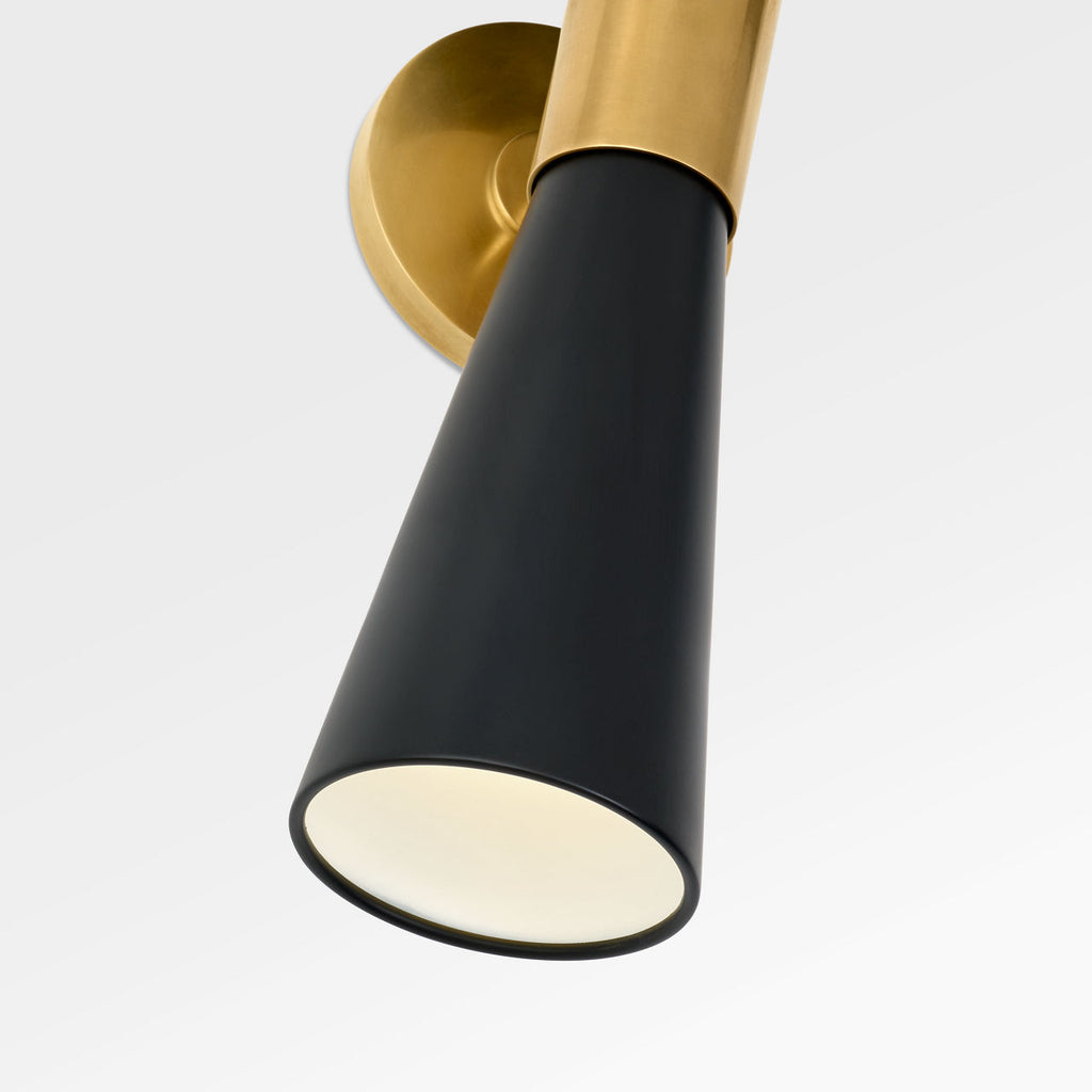 Clarkson Medium Narrow Sconce | Hand-Rubbed Antique Brass and Black