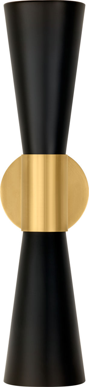 Clarkson Medium Narrow Sconce | Hand-Rubbed Antique Brass and Black