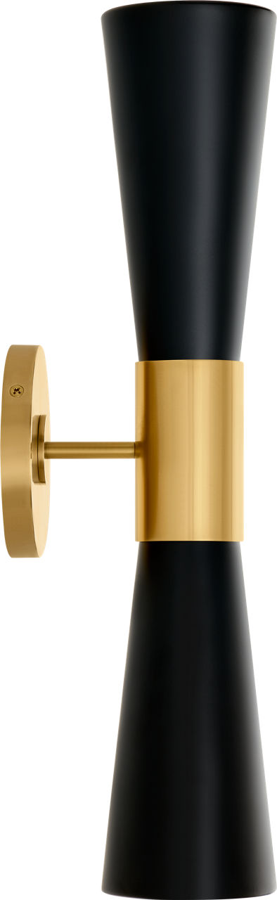 Clarkson Medium Narrow Sconce | Hand-Rubbed Antique Brass and Black
