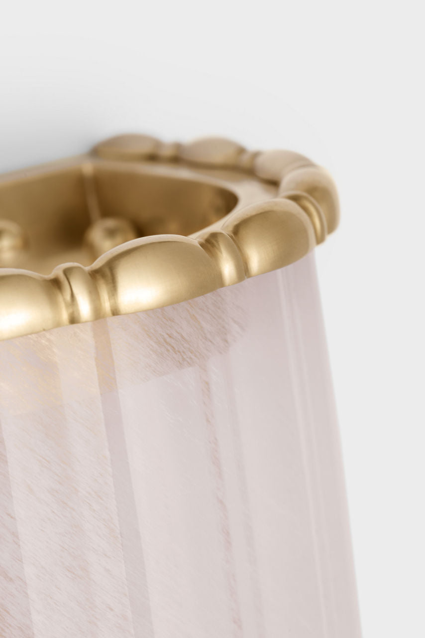Rosehill 20" Linear Sconce | Hand-Rubbed Antique Brass | White Strie Glass