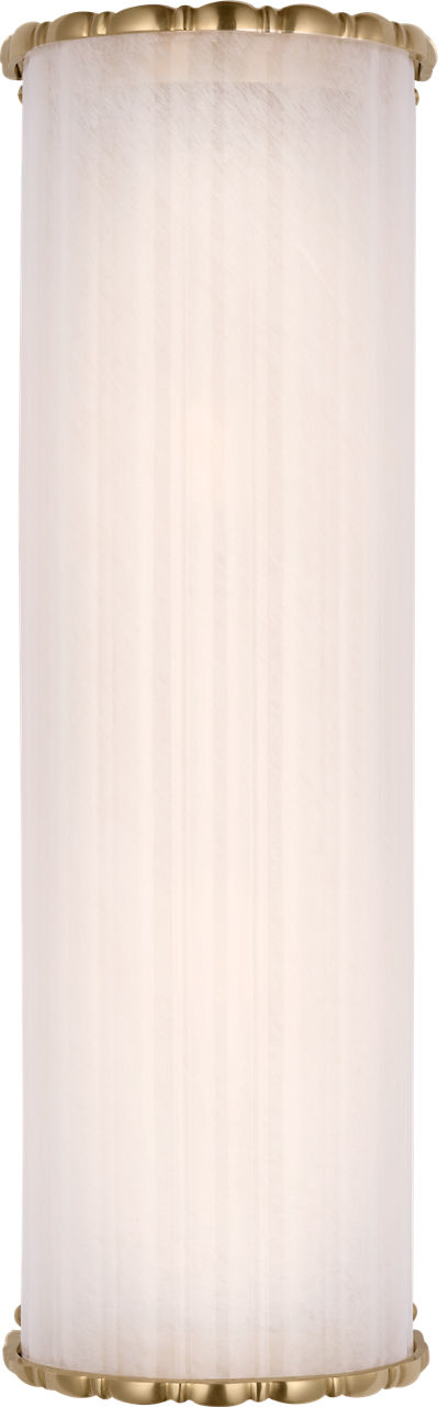 Rosehill 20" Linear Sconce | Hand-Rubbed Antique Brass | White Strie Glass