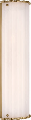 Rosehill 20" Linear Sconce | Hand-Rubbed Antique Brass | White Strie Glass