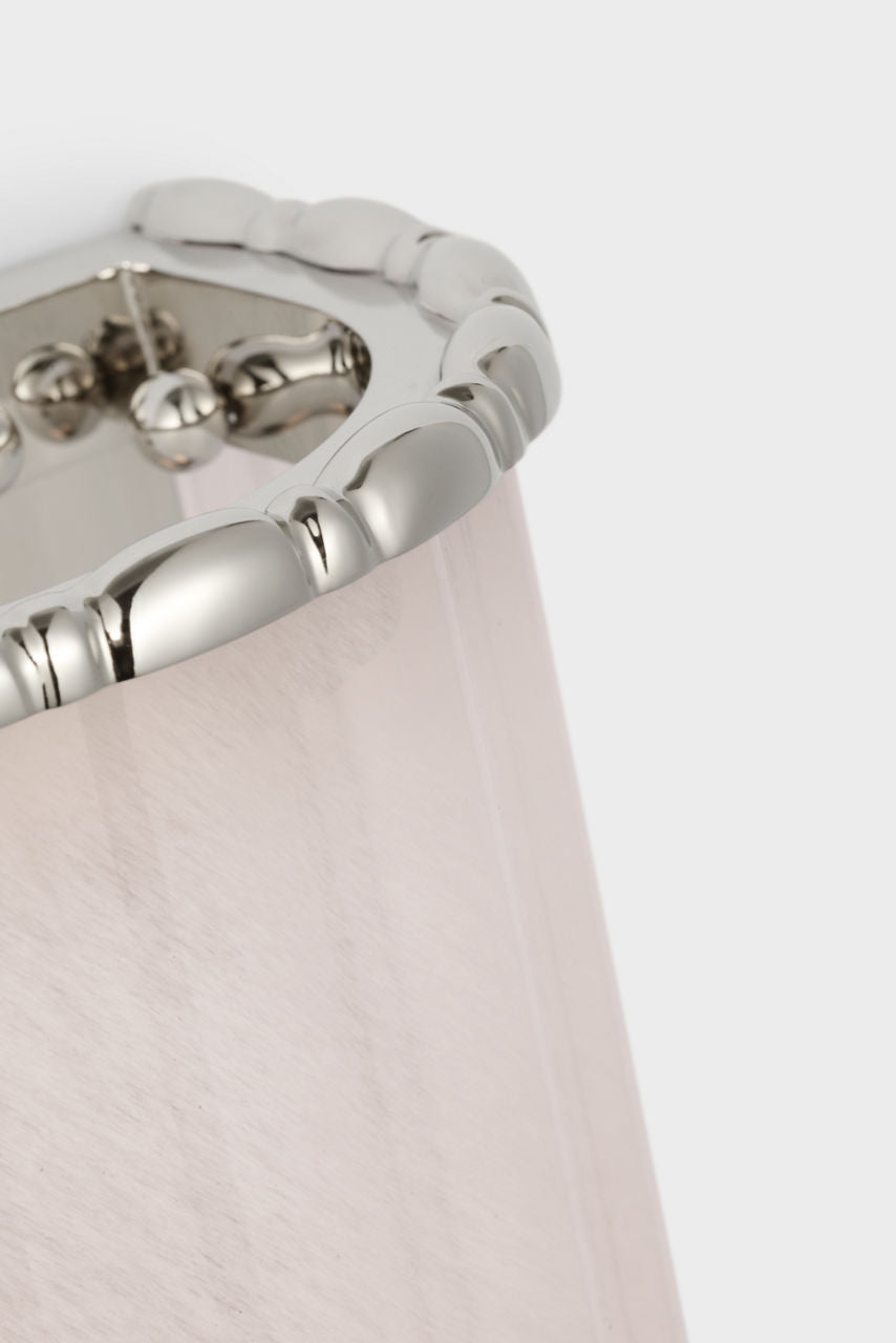 Rosehill 20" Linear Sconce | Polished Nickel | White Strie Glass