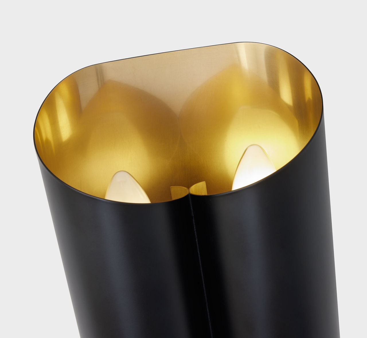 Selfoss Sconce | Black and Hand-Rubbed Antique Brass Interior