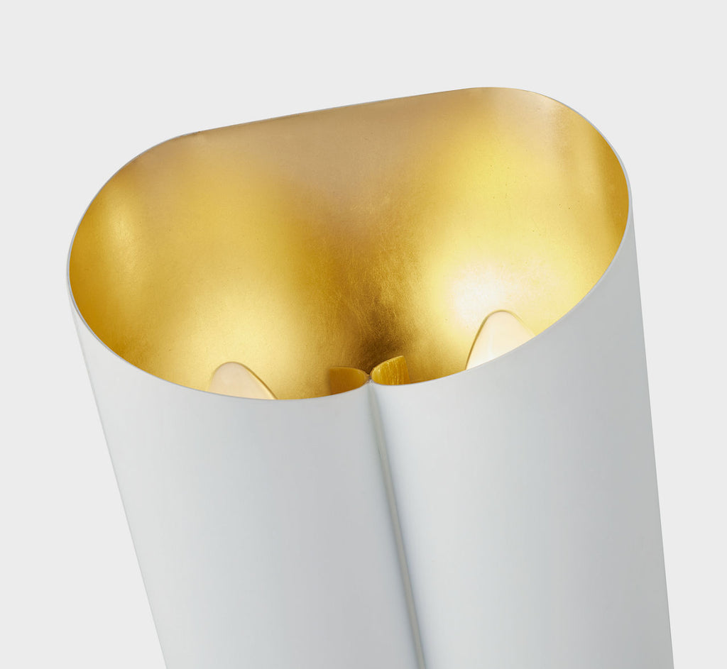 Selfoss Sconce | Plaster White and Hand-Rubbed Antique Brass Interior
