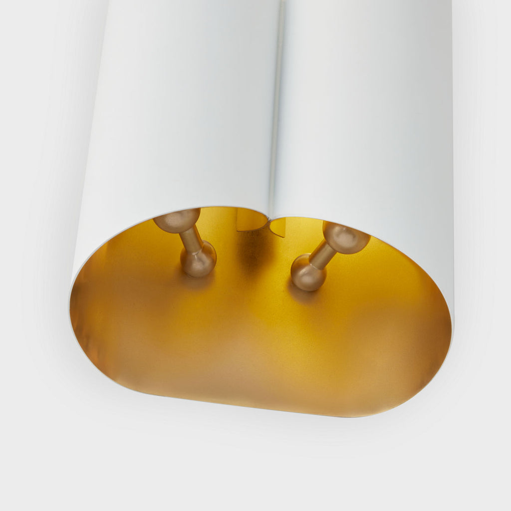 Selfoss Sconce | Plaster White and Hand-Rubbed Antique Brass Interior