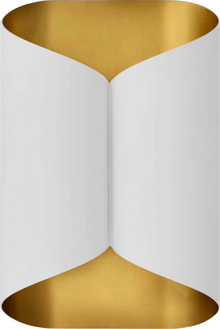 Selfoss Sconce | Plaster White and Hand-Rubbed Antique Brass Interior