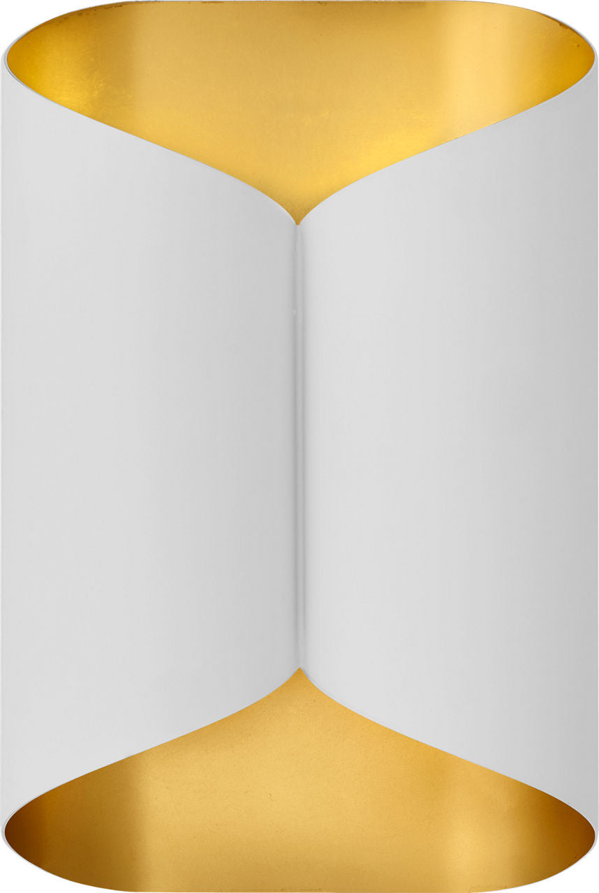 Selfoss Sconce | Plaster White and Hand-Rubbed Antique Brass Interior