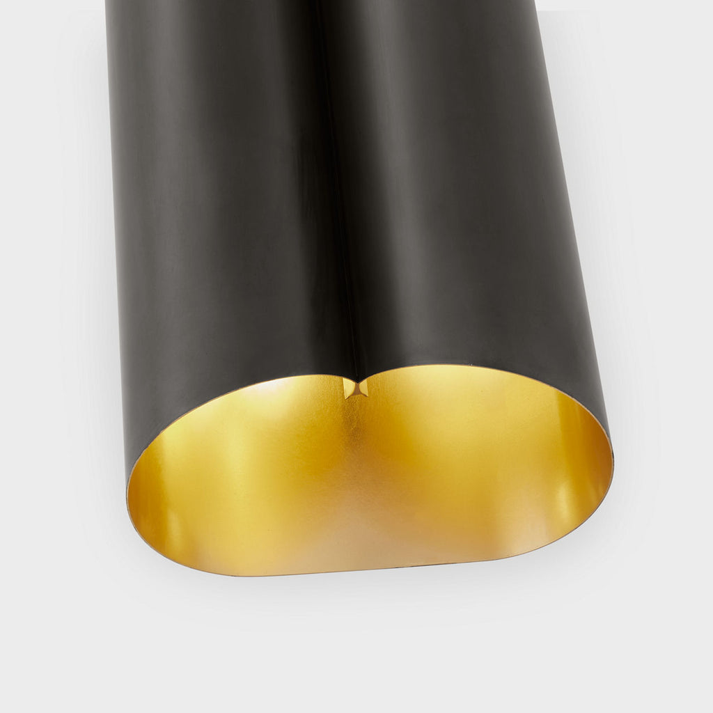 Selfoss Large Sconce | Bronze and Gild Interior