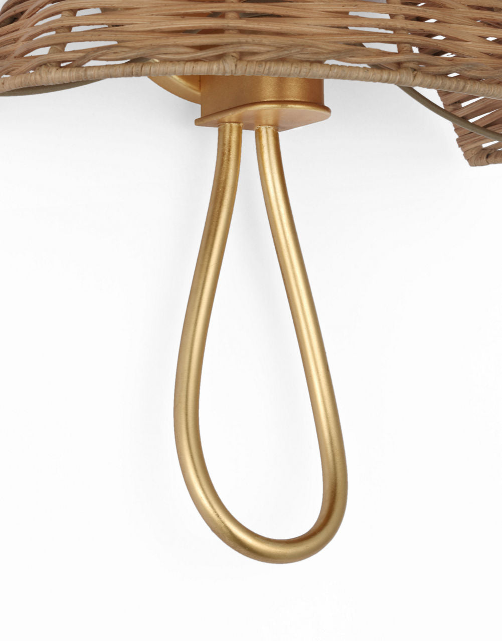 Jeanne 10" Single Sconce | Gild | Natural Wicker Shade