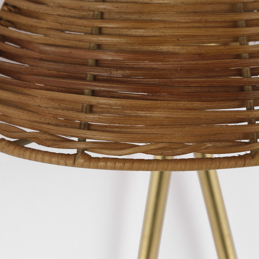 Jeanne 10" Single Sconce | Gild | Natural Wicker Shade