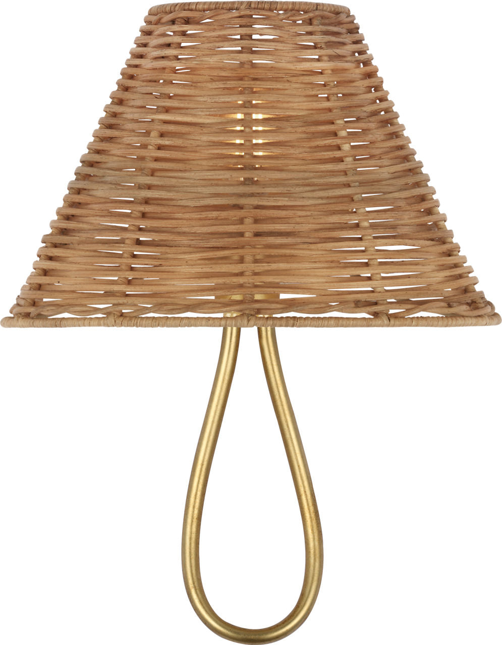 Jeanne 10" Single Sconce | Gild | Natural Wicker Shade