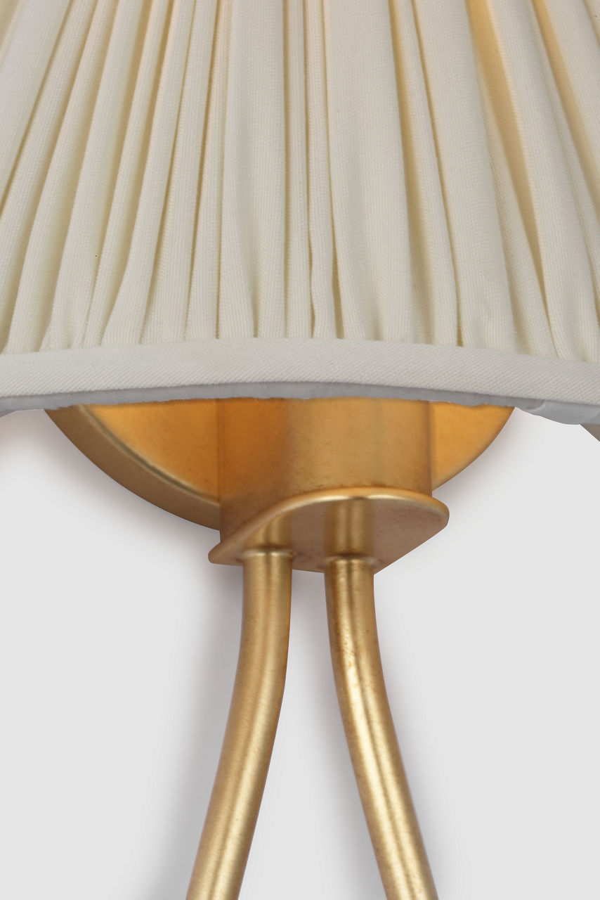 Jeanne 10" Single Sconce | Gild | Silk Pleated Shade