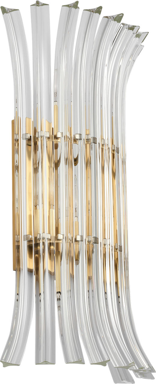 Rhine 21" Sconce | Hand-Rubbed Antique Brass | Crystal