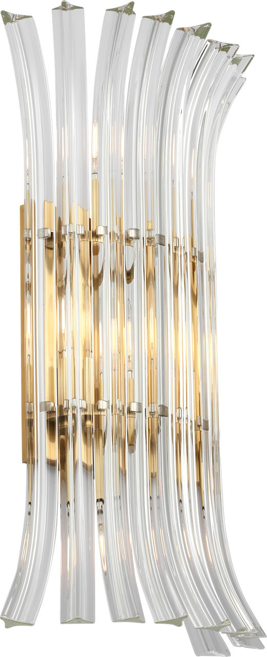 Rhine 21" Sconce | Hand-Rubbed Antique Brass | Crystal