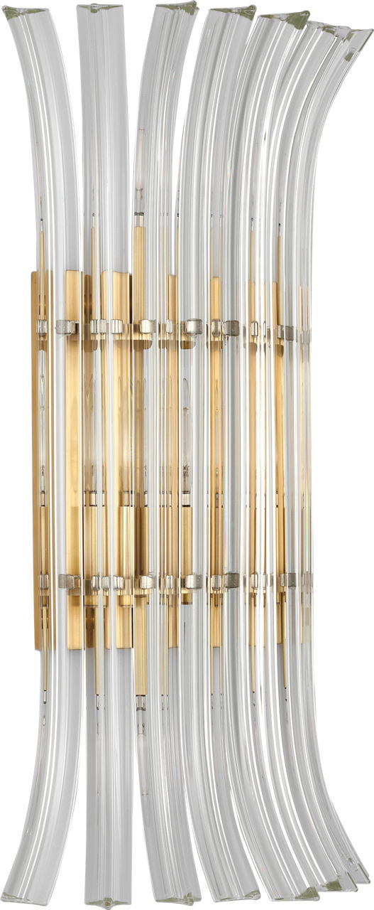 Rhine 21" Sconce | Hand-Rubbed Antique Brass | Crystal