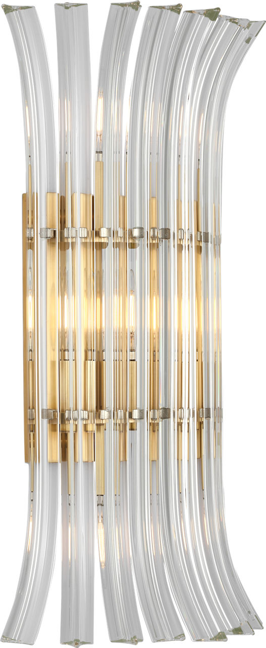 Rhine 21" Sconce | Hand-Rubbed Antique Brass | Crystal