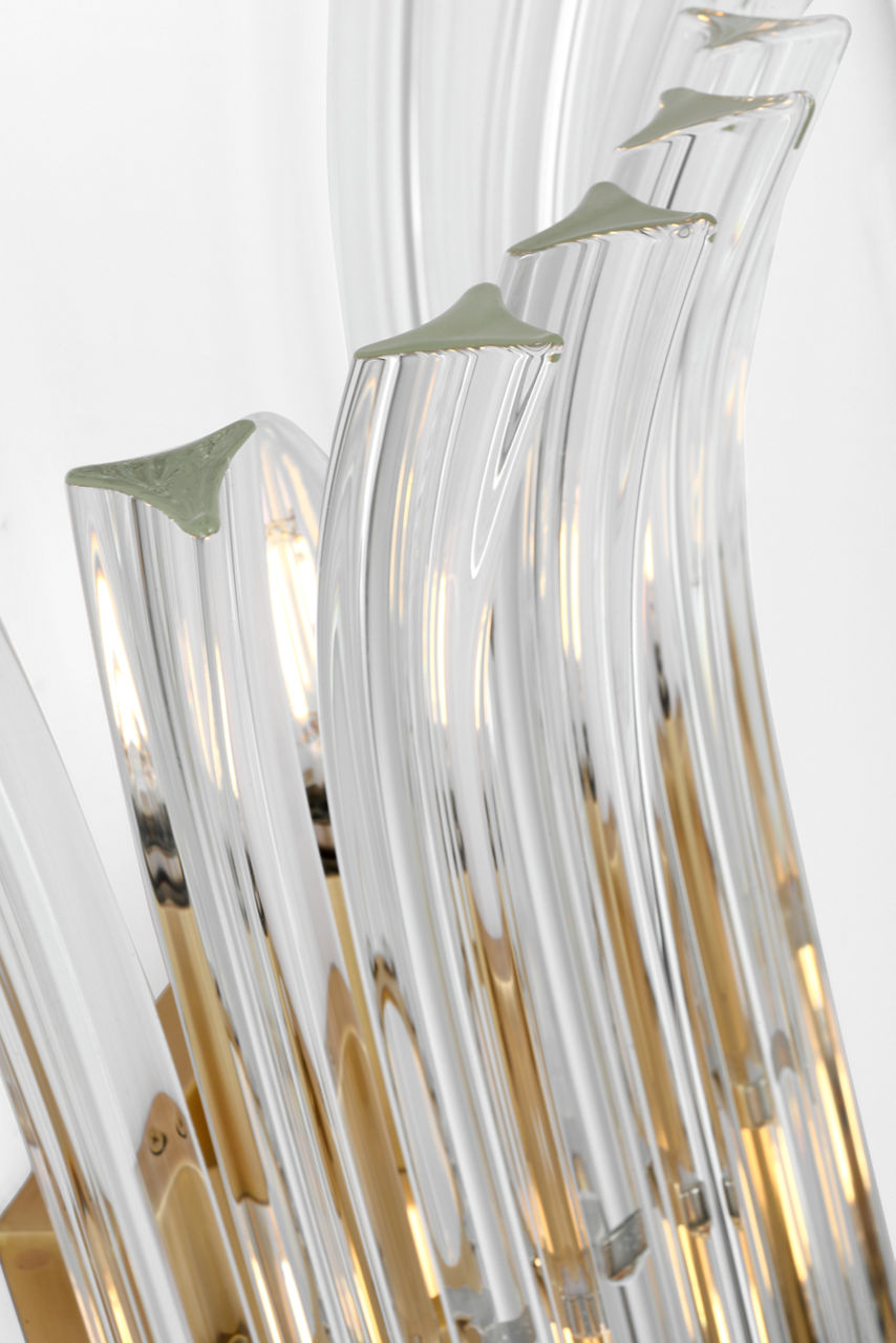 Rhine 21" Sconce | Hand-Rubbed Antique Brass | Crystal