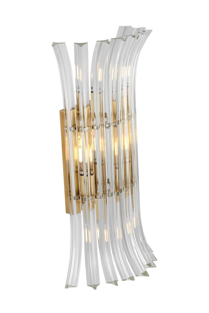 Rhine 21" Sconce | Hand-Rubbed Antique Brass | Crystal