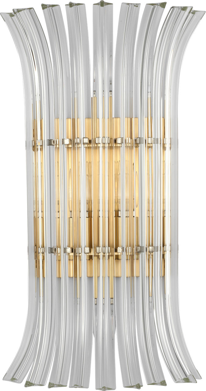Rhine 21" Sconce | Hand-Rubbed Antique Brass | Crystal