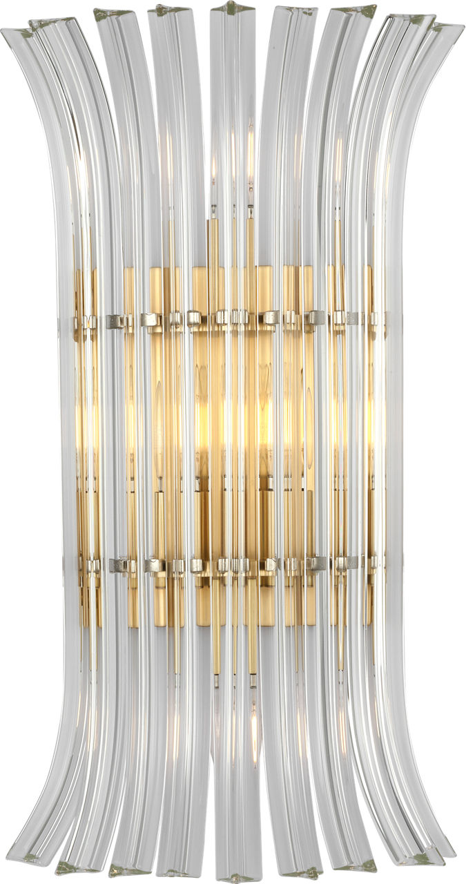 Rhine 21" Sconce | Hand-Rubbed Antique Brass | Crystal