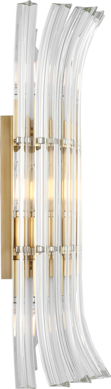 Rhine 21" Sconce | Hand-Rubbed Antique Brass | Crystal